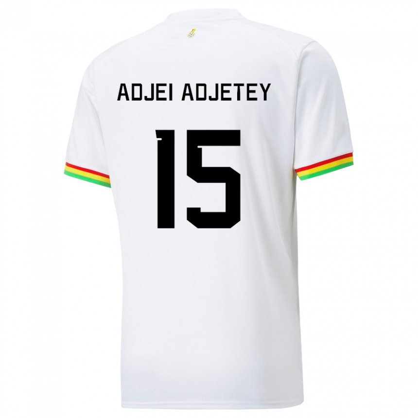 Gyermek Ghánai Jonas Adjei Adjetey #15 Fehér Hazai Jersey 22-24 Mez Póló Ing