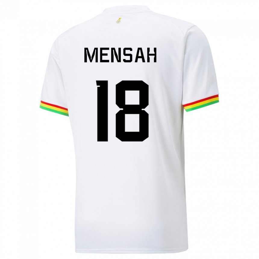 Gyermek Ghánai Isaac Mensah #18 Fehér Hazai Jersey 22-24 Mez Póló Ing