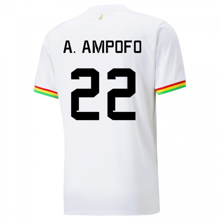 Gyermek Ghánai Eugene Amankwah Ampofo #22 Fehér Hazai Jersey 22-24 Mez Póló Ing