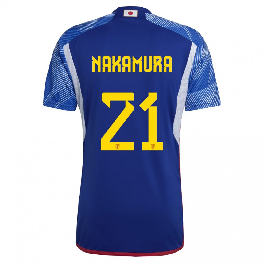 Gyermek Japán Jiro Nakamura #21 Királykék Hazai Jersey 22-24 Mez Póló Ing