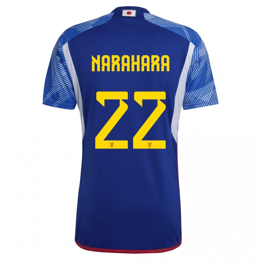 Gyermek Japán Yoshiki Narahara #22 Királykék Hazai Jersey 22-24 Mez Póló Ing