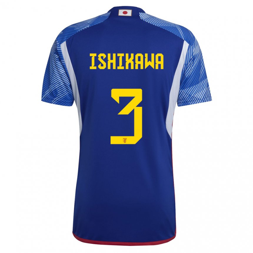 Gyermek Japán Seita Ishikawa #3 Királykék Hazai Jersey 22-24 Mez Póló Ing