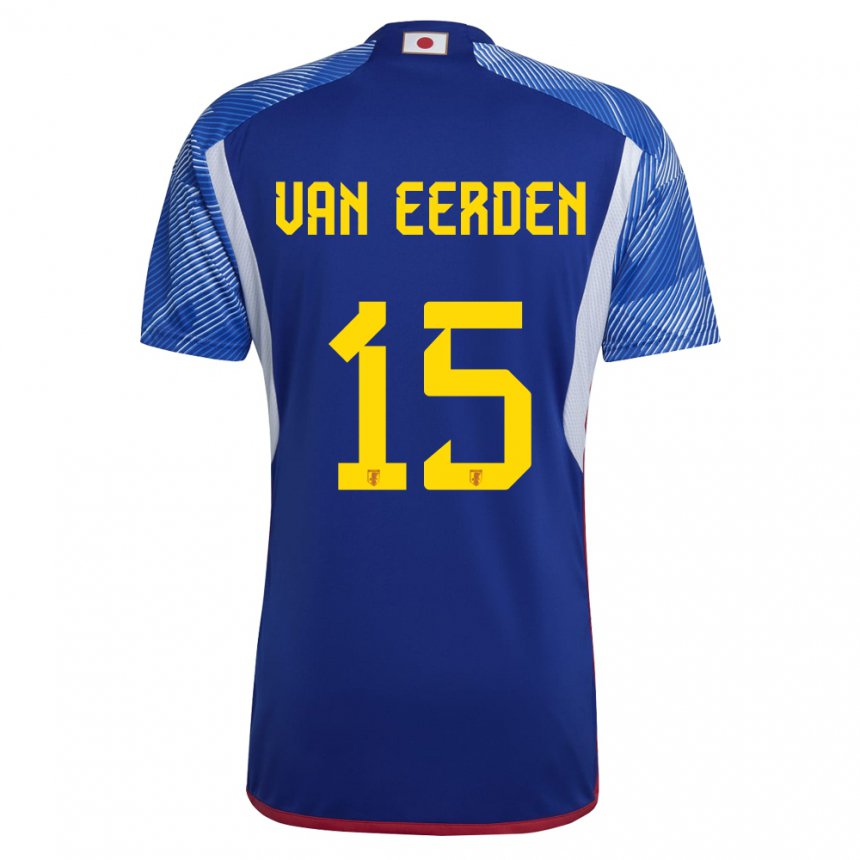 Gyermek Japán Shawn Van Eerden #15 Királykék Hazai Jersey 22-24 Mez Póló Ing