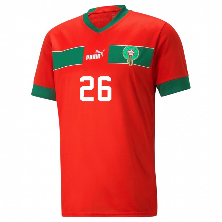 Gyermek Marokkói Imane Abdelahad #26 Piros Hazai Jersey 22-24 Mez Póló Ing