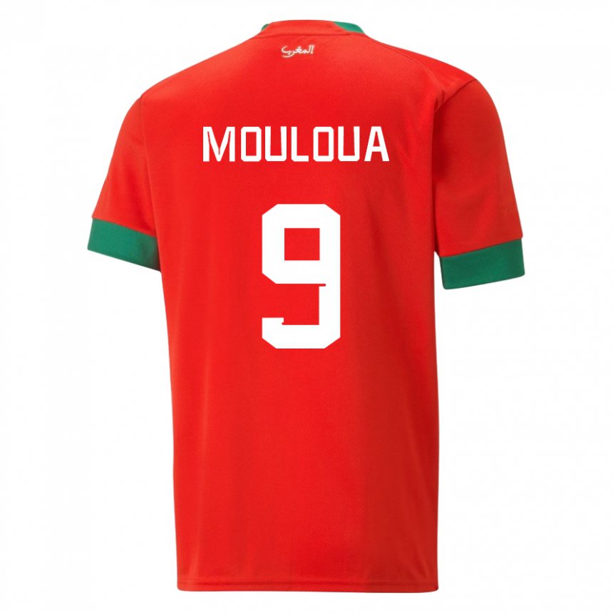 Gyermek Marokkói Ayoub Mouloua #9 Piros Hazai Jersey 22-24 Mez Póló Ing