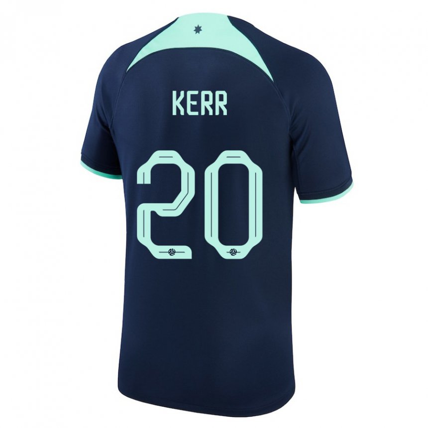 Gyermek Ausztrál Sam Kerr #20 Sötétkék Idegenbeli Jersey 22-24 Mez Póló Ing