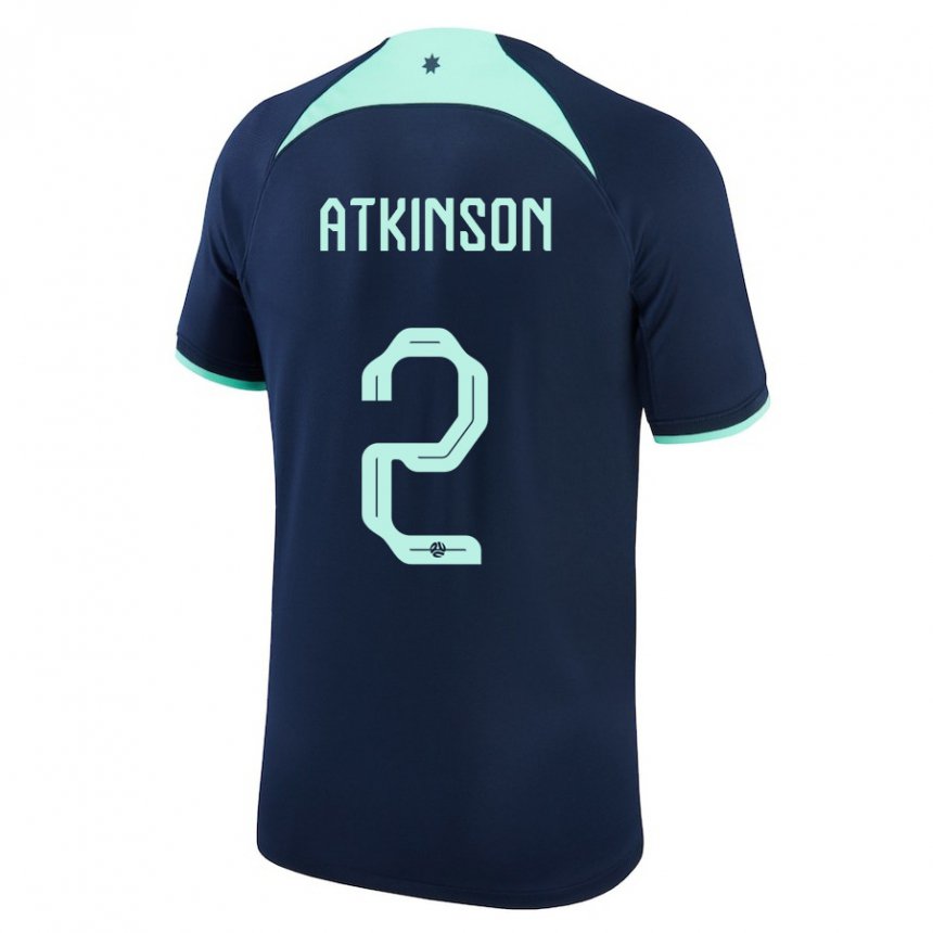 Gyermek Ausztrál Nathaniel Atkinson #2 Sötétkék Idegenbeli Jersey 22-24 Mez Póló Ing