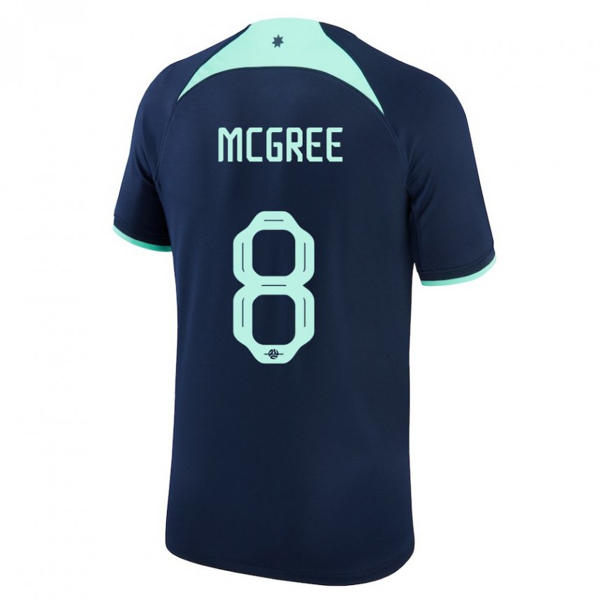 Gyermek Ausztrál Riley Mcgree #8 Sötétkék Idegenbeli Jersey 22-24 Mez Póló Ing