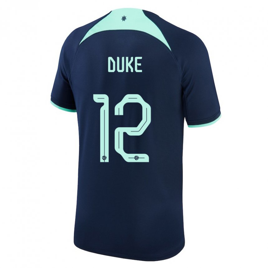 Gyermek Ausztrál Mitch Duke #12 Sötétkék Idegenbeli Jersey 22-24 Mez Póló Ing