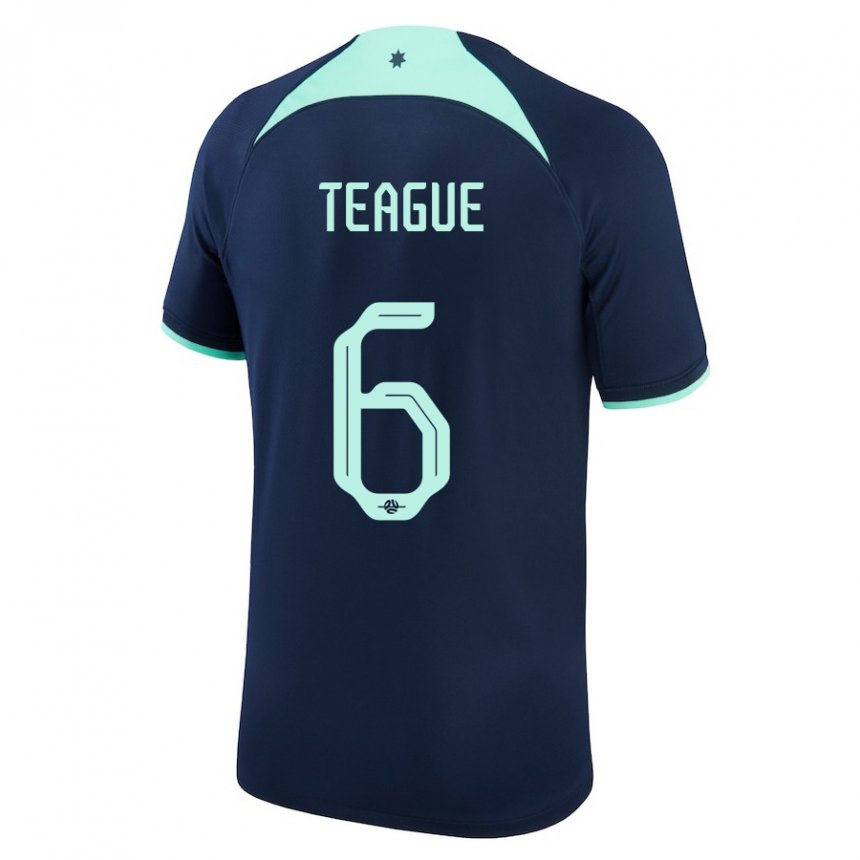 Gyermek Ausztrál Ryan Teague #6 Sötétkék Idegenbeli Jersey 22-24 Mez Póló Ing