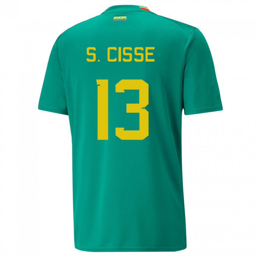 Gyermek Szenegáli Souleymane Cisse #13 Zöld Idegenbeli Jersey 22-24 Mez Póló Ing