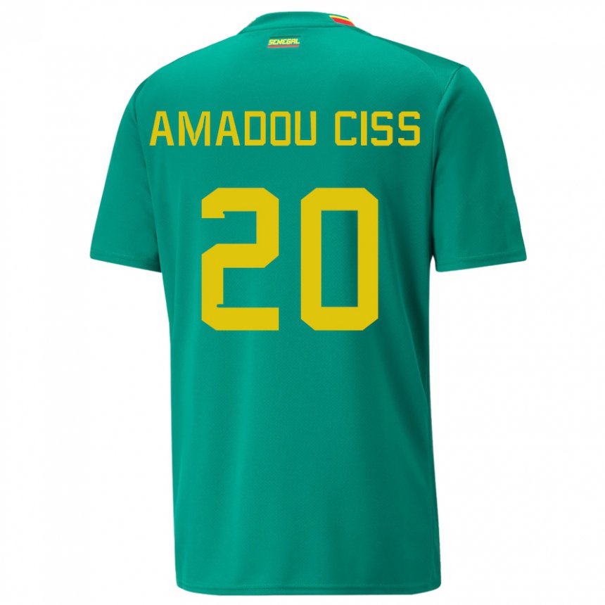 Gyermek Szenegáli Amadou Ciss #20 Zöld Idegenbeli Jersey 22-24 Mez Póló Ing