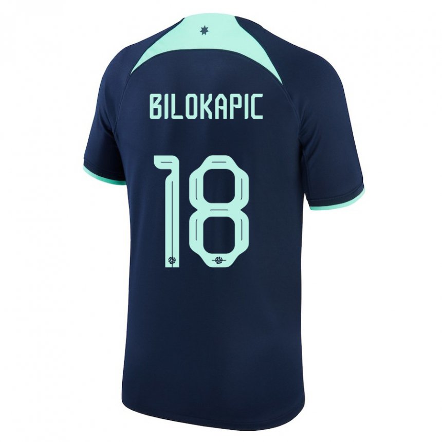 Gyermek Ausztrál Nicholas Bilokapic #18 Sötétkék Idegenbeli Jersey 22-24 Mez Póló Ing