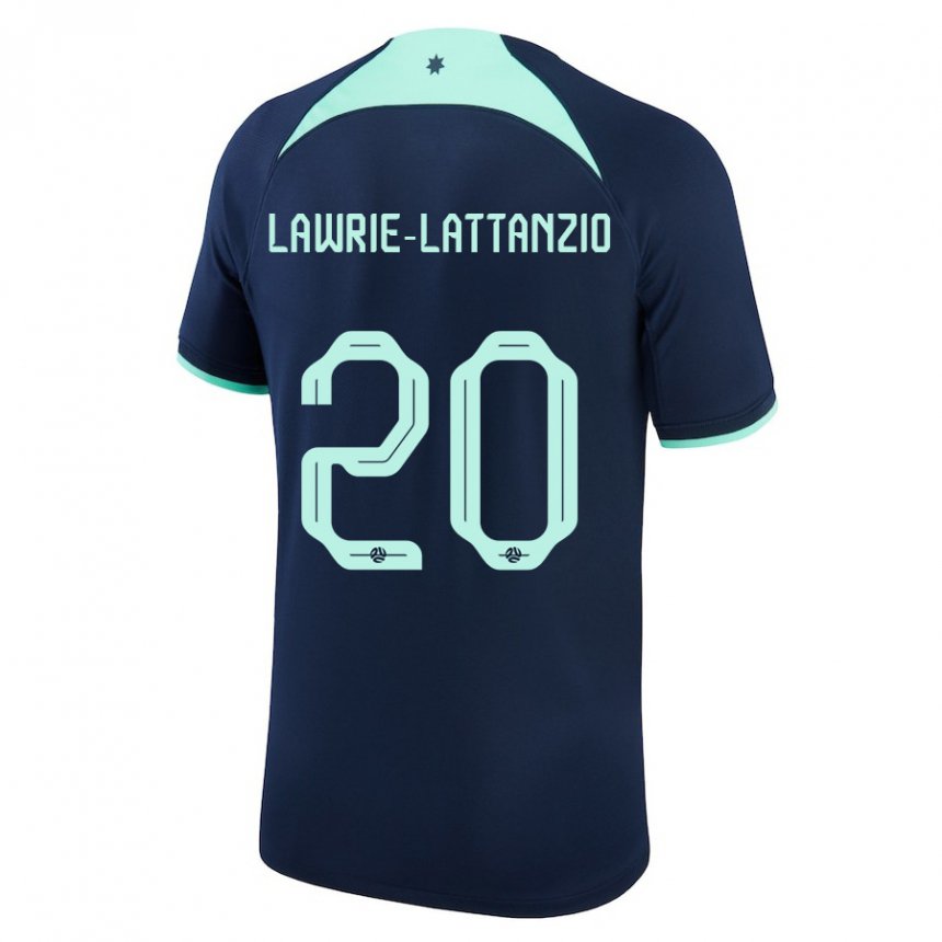 Gyermek Ausztrál Luis Lawrie Lattanzio #20 Sötétkék Idegenbeli Jersey 22-24 Mez Póló Ing