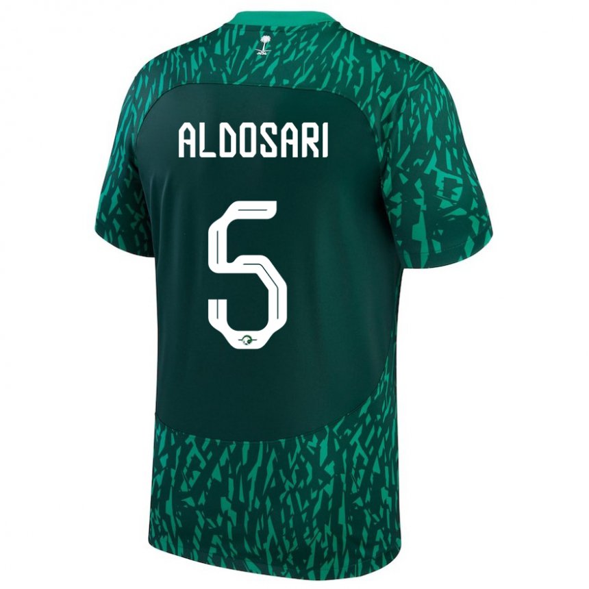 Gyermek Szaúd-arábiai Mohammed Aldosari #5 Dark Zöld Idegenbeli Jersey 22-24 Mez Póló Ing