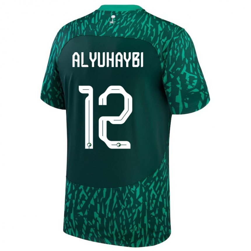 Gyermek Szaúd-arábiai Ammar Alyuhaybi #12 Dark Zöld Idegenbeli Jersey 22-24 Mez Póló Ing