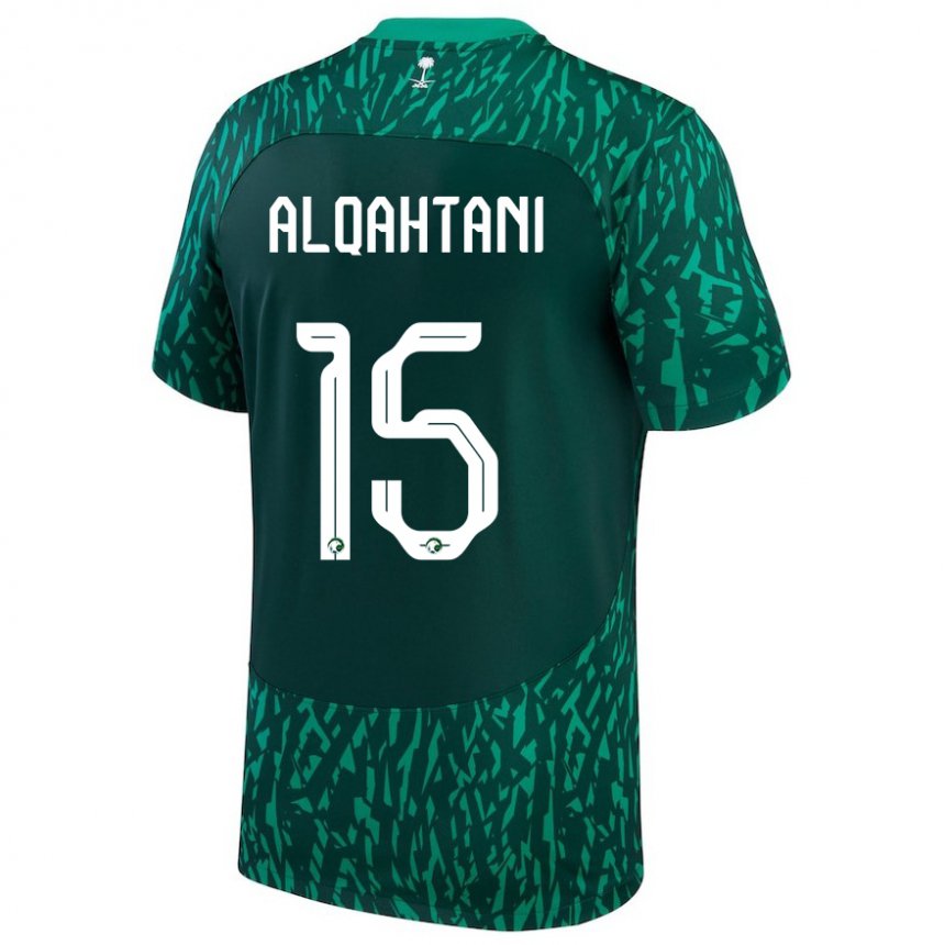 Gyermek Szaúd-arábiai Mohammed Alqahtani #15 Dark Zöld Idegenbeli Jersey 22-24 Mez Póló Ing