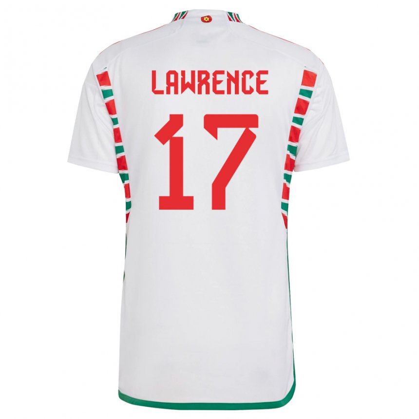 Gyermek Walesi Nadia Lawrence #17 Fehér Idegenbeli Jersey 22-24 Mez Póló Ing