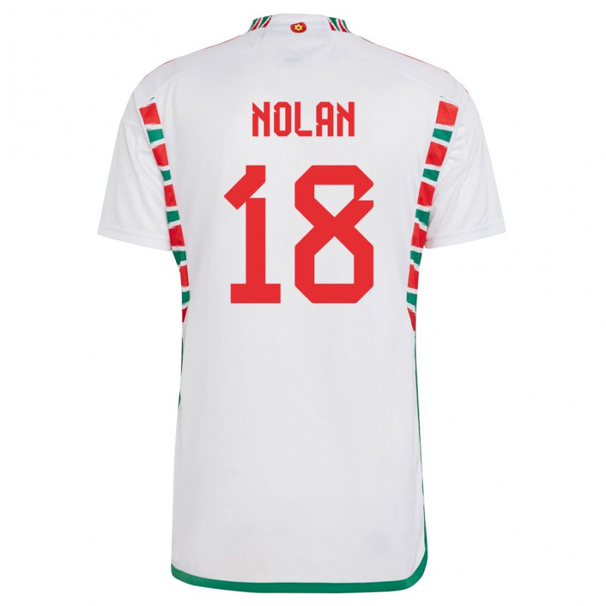 Gyermek Walesi Kylie Nolan #18 Fehér Idegenbeli Jersey 22-24 Mez Póló Ing