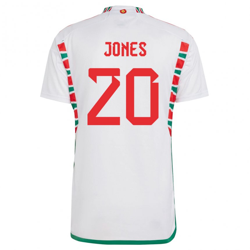 Gyermek Walesi Carrie Jones #20 Fehér Idegenbeli Jersey 22-24 Mez Póló Ing