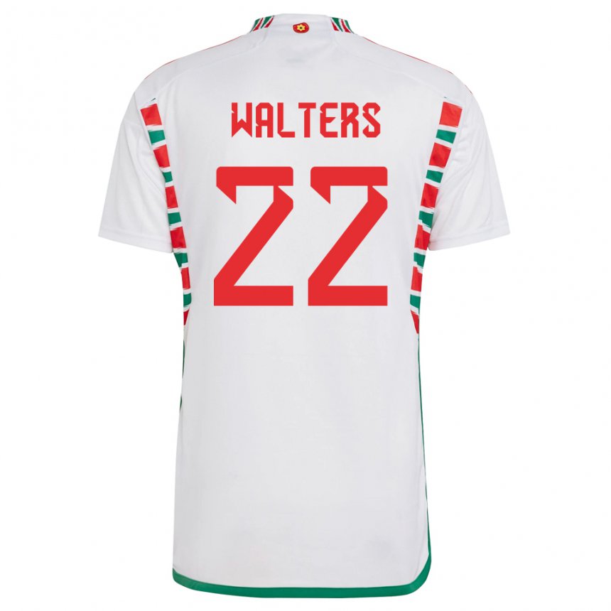 Gyermek Walesi Georgia Walters #22 Fehér Idegenbeli Jersey 22-24 Mez Póló Ing