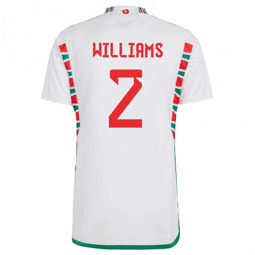 Gyermek Walesi Morgan Williams #2 Fehér Idegenbeli Jersey 22-24 Mez Póló Ing