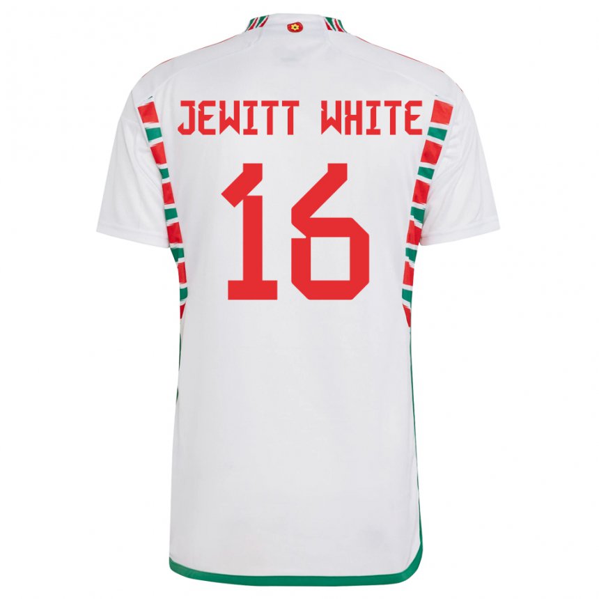 Gyermek Walesi Harry Jewitt White #16 Fehér Idegenbeli Jersey 22-24 Mez Póló Ing