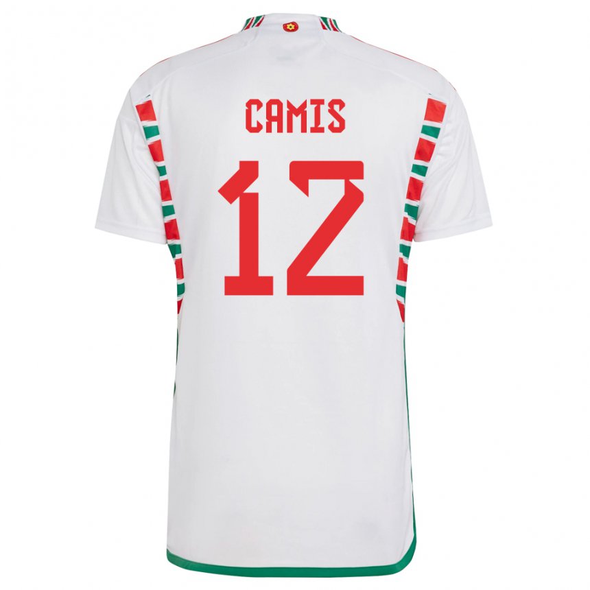 Gyermek Walesi Oliver Camis #12 Fehér Idegenbeli Jersey 22-24 Mez Póló Ing