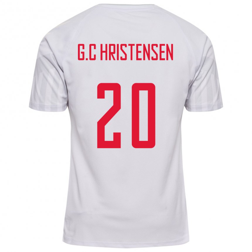 Gyermek Dán Gustav Christensen #20 Fehér Idegenbeli Jersey 22-24 Mez Póló Ing