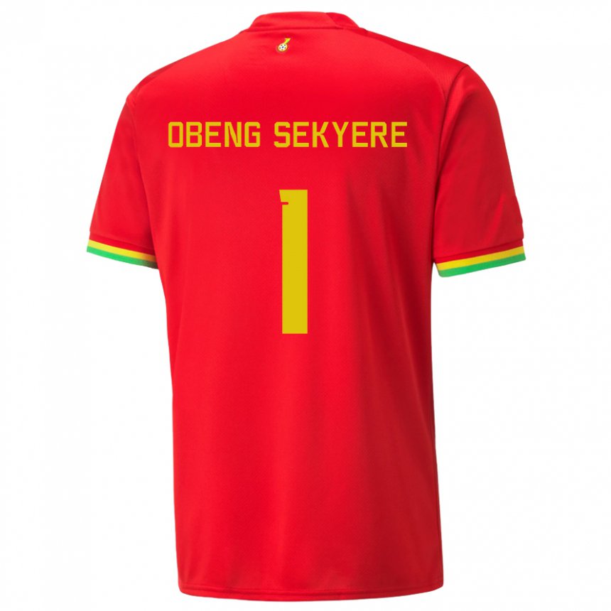 Gyermek Ghánai Gregory Obeng Sekyere #1 Piros Idegenbeli Jersey 22-24 Mez Póló Ing