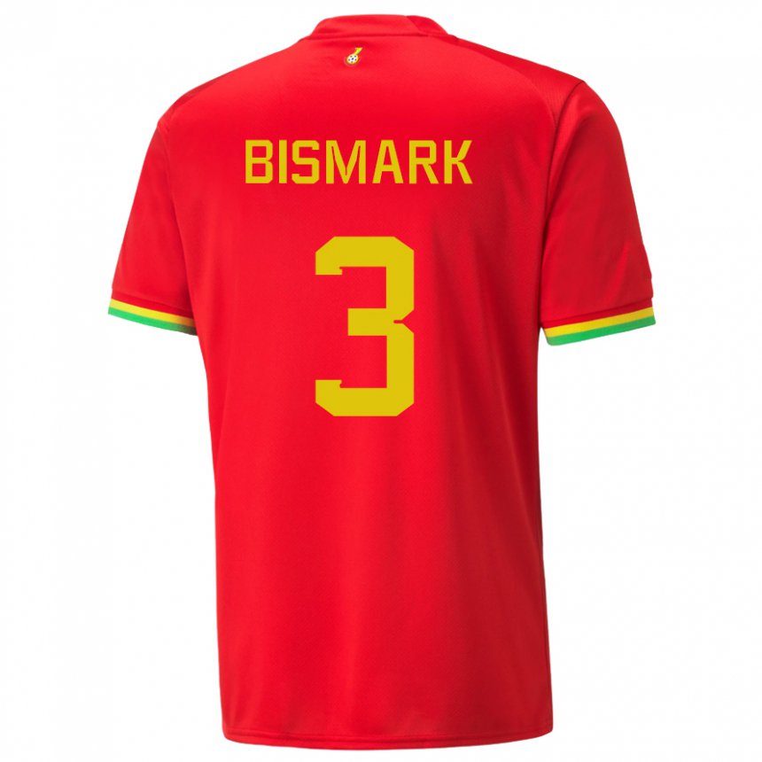 Gyermek Ghánai Anim Bismark #3 Piros Idegenbeli Jersey 22-24 Mez Póló Ing