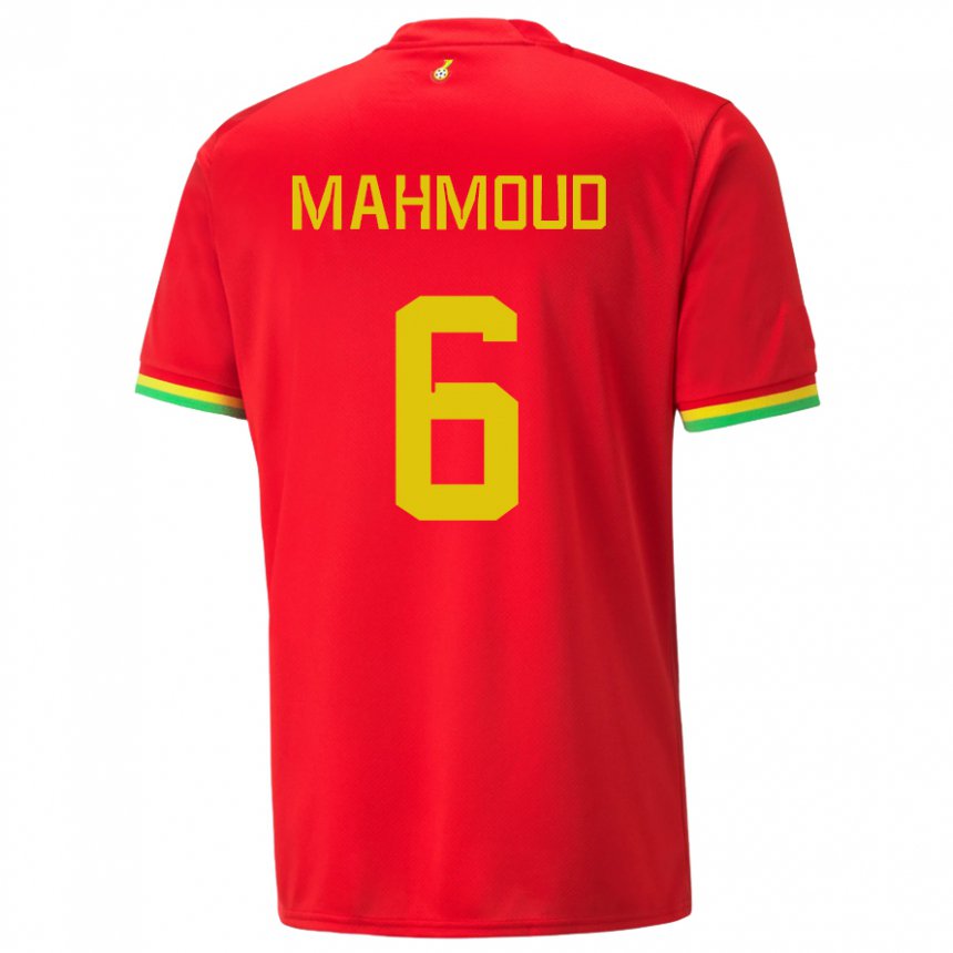 Gyermek Ghánai Mohaison Mahmoud #6 Piros Idegenbeli Jersey 22-24 Mez Póló Ing