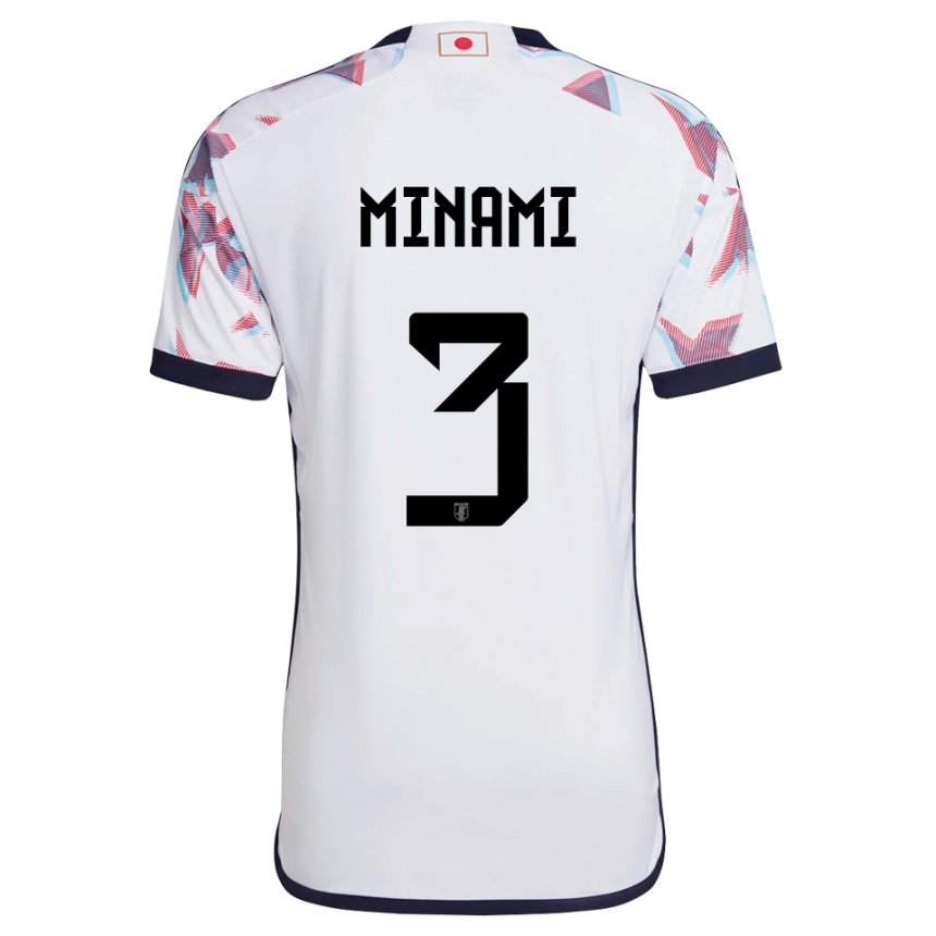 Gyermek Japán Moeka Minami #3 Fehér Idegenbeli Jersey 22-24 Mez Póló Ing