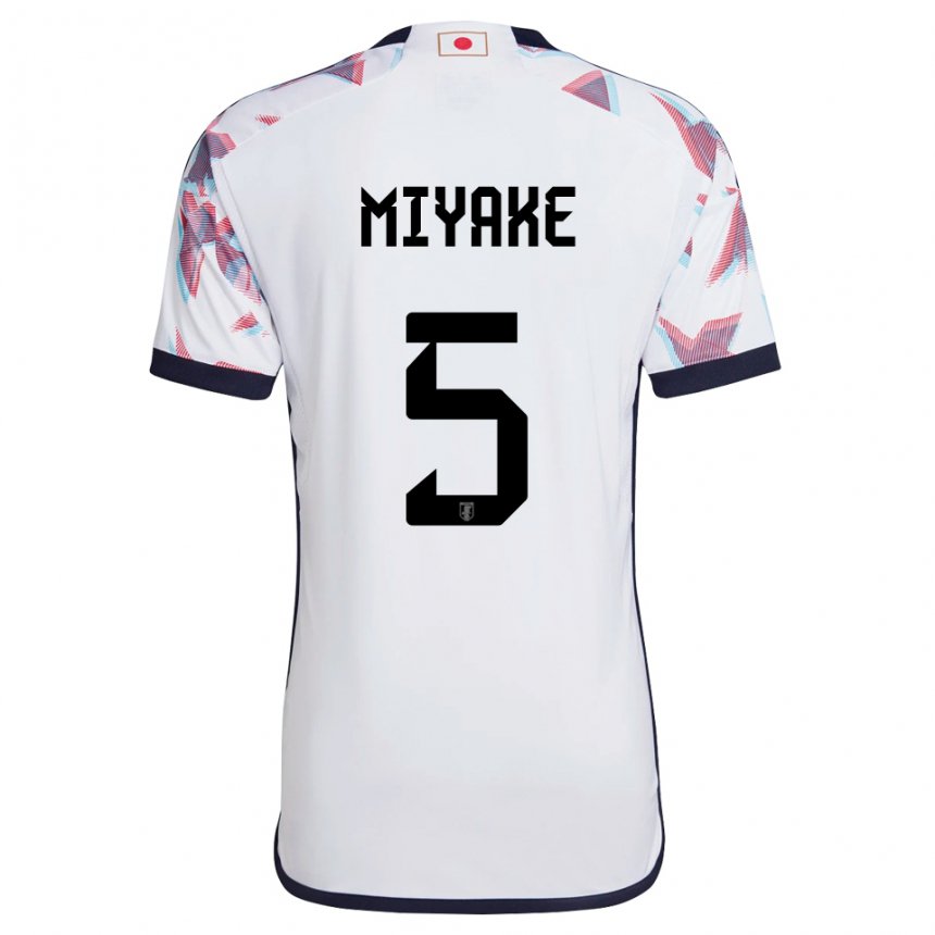 Gyermek Japán Shiori Miyake #5 Fehér Idegenbeli Jersey 22-24 Mez Póló Ing