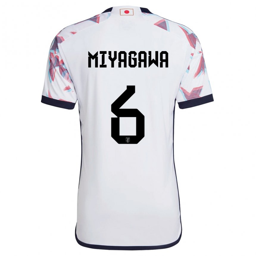 Gyermek Japán Asato Miyagawa #6 Fehér Idegenbeli Jersey 22-24 Mez Póló Ing