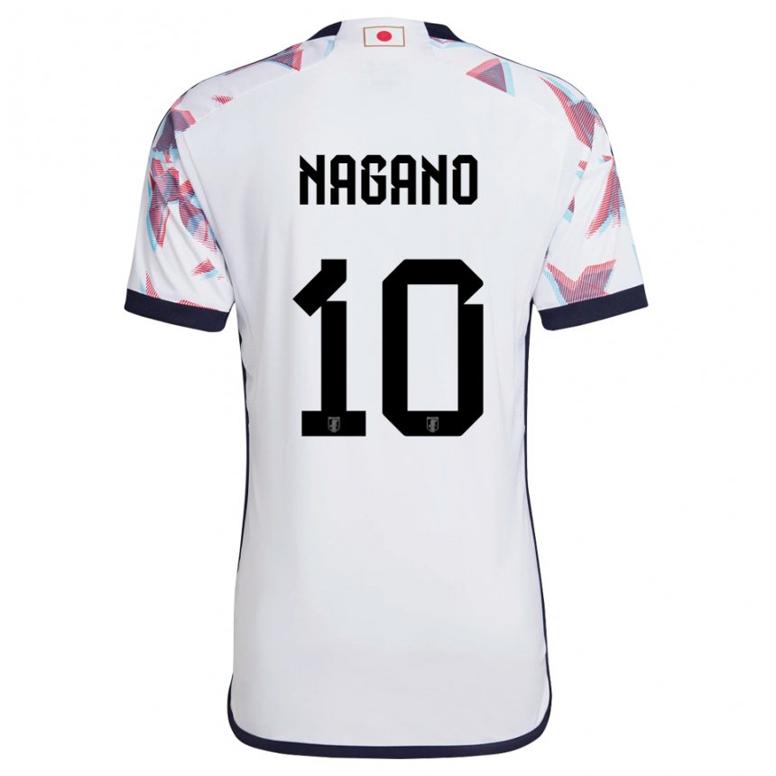 Gyermek Japán Fuka Nagano #10 Fehér Idegenbeli Jersey 22-24 Mez Póló Ing