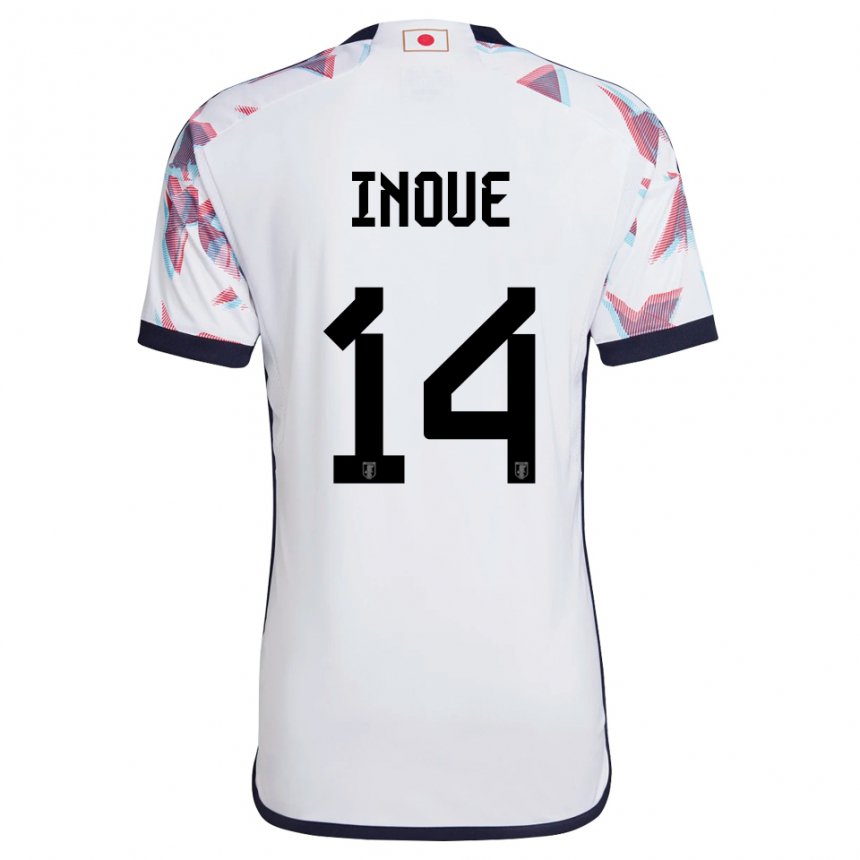 Gyermek Japán Ayaka Inoue #14 Fehér Idegenbeli Jersey 22-24 Mez Póló Ing