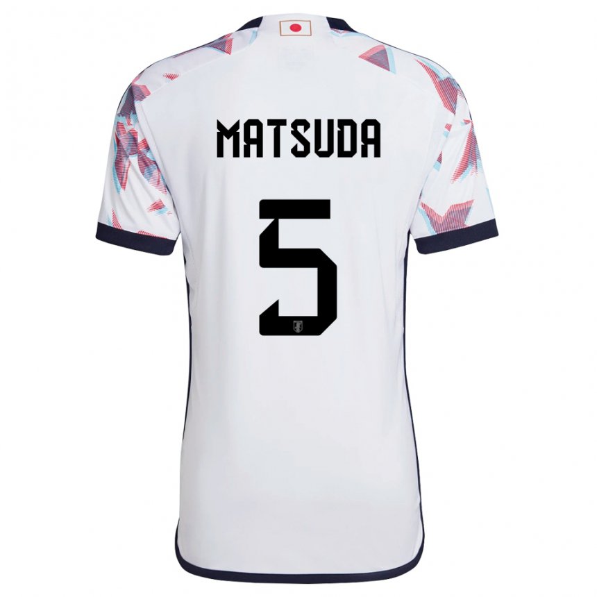 Gyermek Japán Hayate Matsuda #5 Fehér Idegenbeli Jersey 22-24 Mez Póló Ing