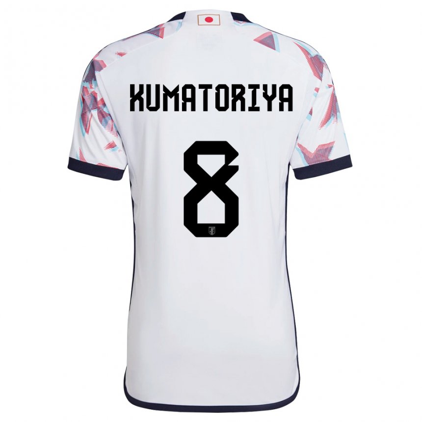 Gyermek Japán Issei Kumatoriya #8 Fehér Idegenbeli Jersey 22-24 Mez Póló Ing