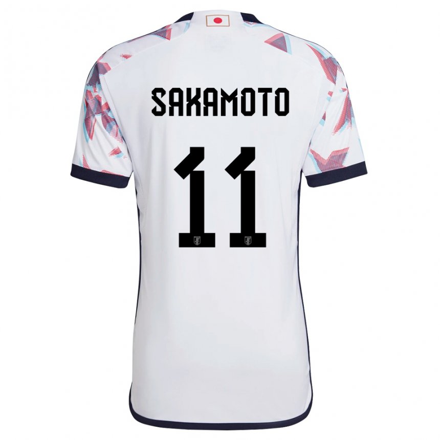 Gyermek Japán Isa Sakamoto #11 Fehér Idegenbeli Jersey 22-24 Mez Póló Ing