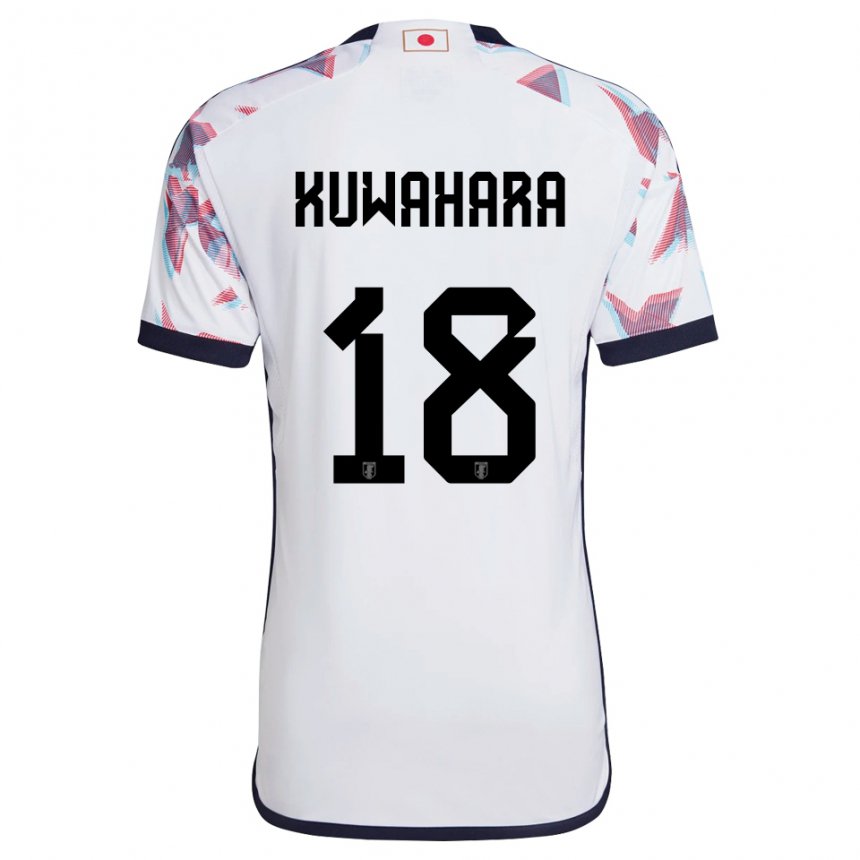 Gyermek Japán Rikuto Kuwahara #18 Fehér Idegenbeli Jersey 22-24 Mez Póló Ing