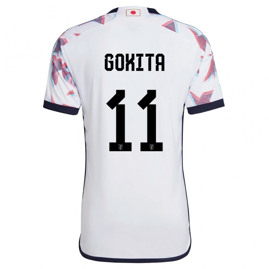 Gyermek Japán Kishin Gokita #11 Fehér Idegenbeli Jersey 22-24 Mez Póló Ing