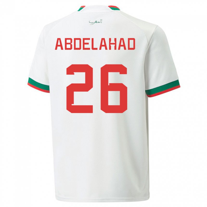 Gyermek Marokkói Imane Abdelahad #26 Fehér Idegenbeli Jersey 22-24 Mez Póló Ing