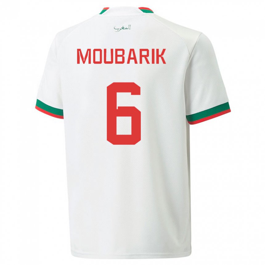 Gyermek Marokkói El Mehdi Moubarik #6 Fehér Idegenbeli Jersey 22-24 Mez Póló Ing