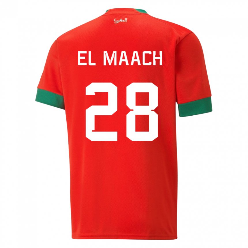 Férfi Marokkói Fouad El Maach #28 Piros Hazai Jersey 22-24 Mez Póló Ing