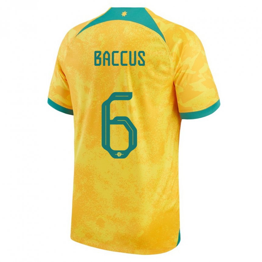 Férfi Ausztrál Keanu Baccus #6 Aranysárga Hazai Jersey 22-24 Mez Póló Ing