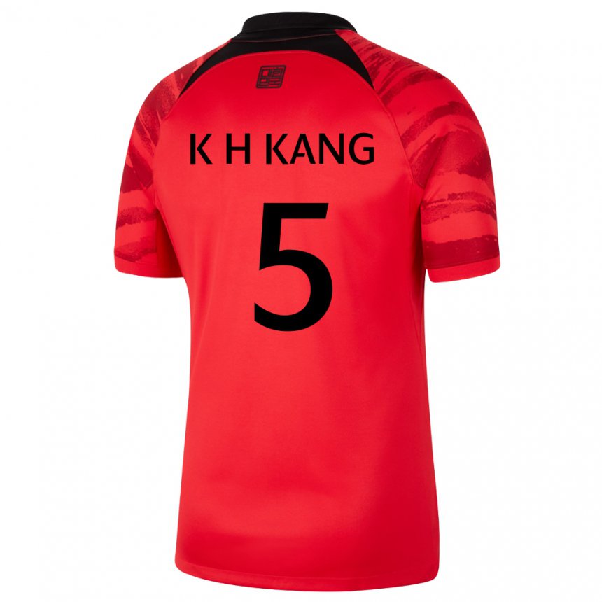 Férfi Dél-koreai Kang Kyo Hun #5 Piros Fekete Hazai Jersey 22-24 Mez Póló Ing