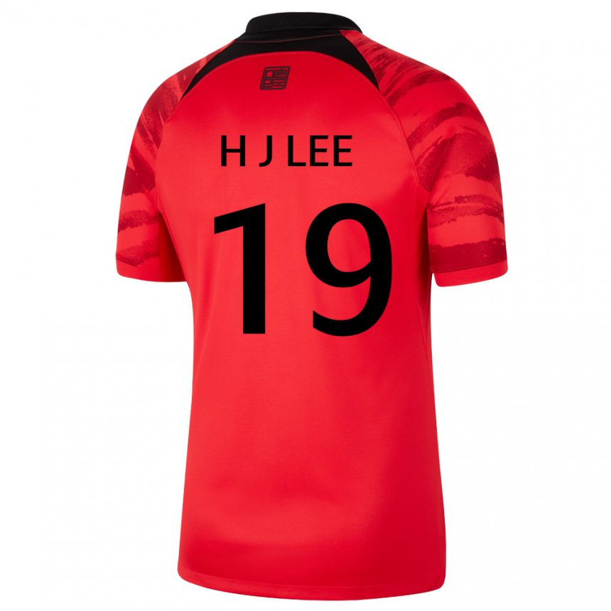 Férfi Dél-koreai Lee Hyun Jun #19 Piros Fekete Hazai Jersey 22-24 Mez Póló Ing