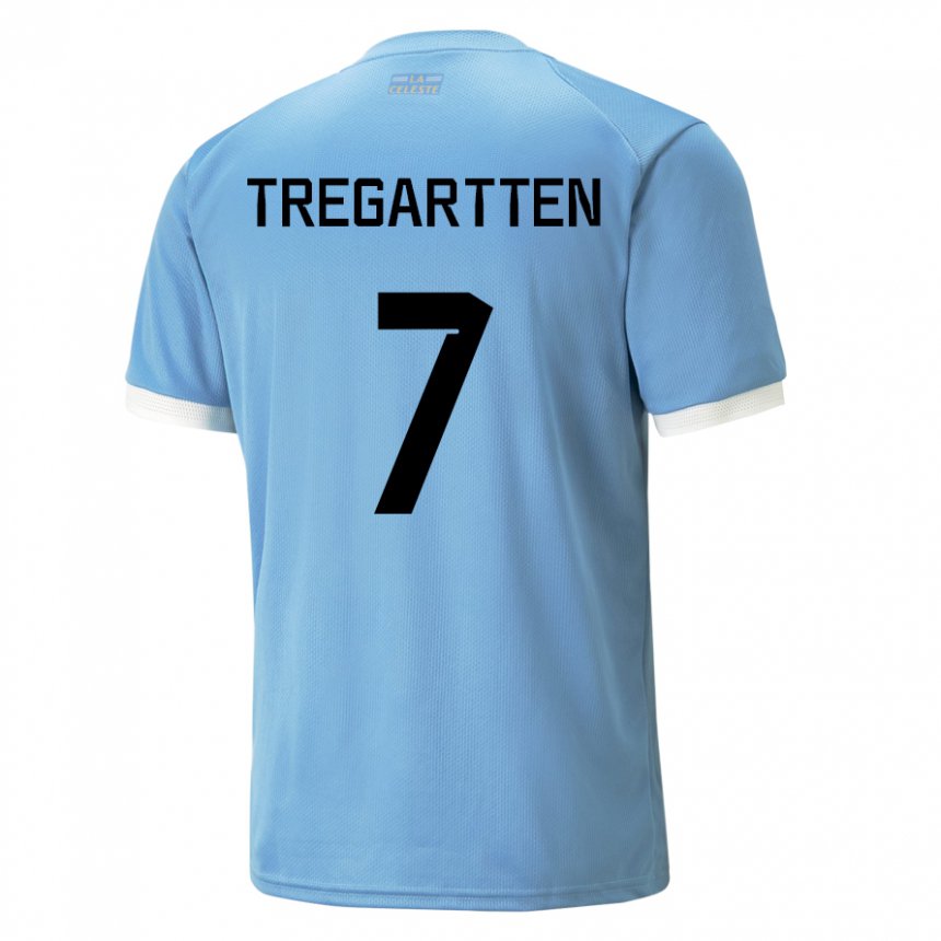 Férfi Uruguayi Stephanie Tregartten #7 Kék Hazai Jersey 22-24 Mez Póló Ing