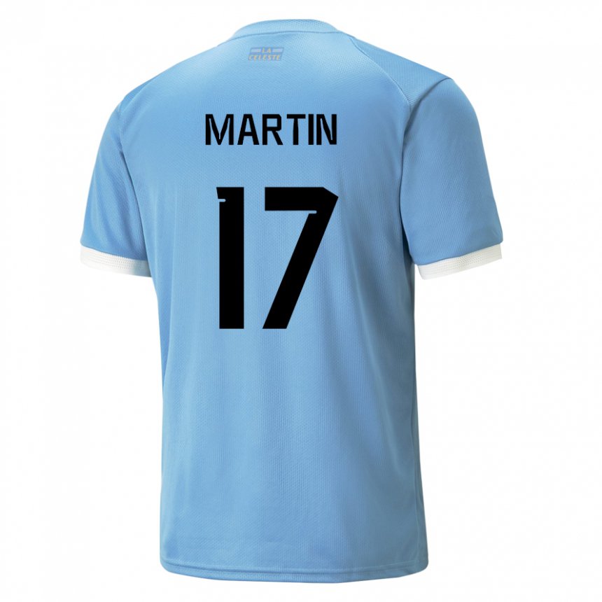 Férfi Uruguayi Juan Martin #17 Kék Hazai Jersey 22-24 Mez Póló Ing